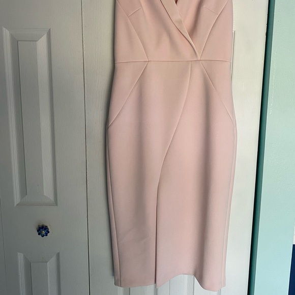 NWOT Ted Baker Heavy Crepe Pink Stretch Dress 3 (8/10) Tilola Sleeveless - Picture 4 of 14